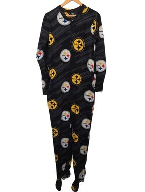 NFL Pittsburgh Steelers Fleece Onesie Footed Pajamas Small